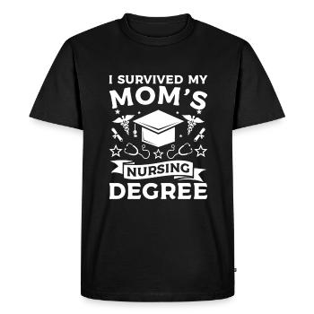 I Survived My Mom's Nursing Degree Nurse - Men's Premium Organic T-Shirt - black - Front - Nico (187cm)