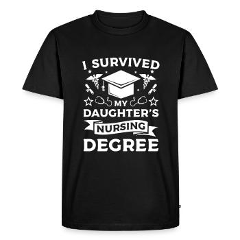 I Survived My Daughter's Nursing Degree Nurse - Men's Premium Organic T-Shirt - black - Front - Nico (187cm)