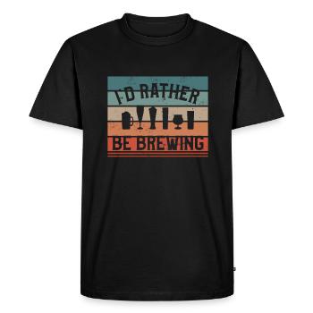Je préfère brasser un brasseur de bière artisanale - T-shirt Premium bio Homme - noir - Devant - Nico (187cm)