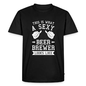 Voici à quoi ressemble un brasseur de bière sexy - T-shirt Premium bio Homme - noir - Devant - Nico (187cm)