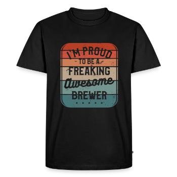 Je suis fier d’être une bière de brasserie géniale - T-shirt Premium bio Homme - noir - Devant - Nico (187cm)