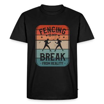 L’escrime est ma rupture avec la réalité Sword Fencer - T-shirt Premium bio Homme - noir - Devant - Nico (187cm)