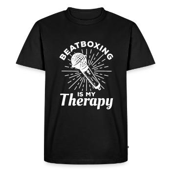 Le beatboxing est ma thérapie Beatbox Beatboxer - T-shirt Premium bio Homme - noir - Devant - Nico (187cm)