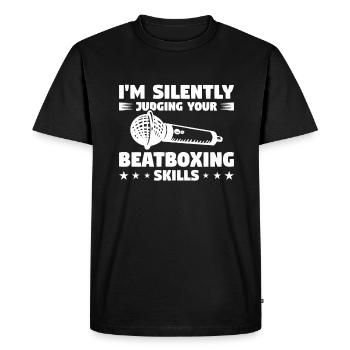 Je juge silencieusement vos compétences en beatboxing - T-shirt Premium bio Homme - noir - Devant - Nico (187cm)