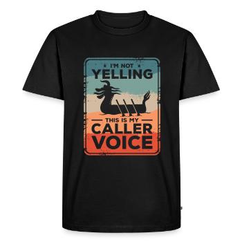 Je ne crie pas que c’est ma voix d’appelant, dragon - T-shirt Premium bio Homme - noir - Devant - Nico (187cm)
