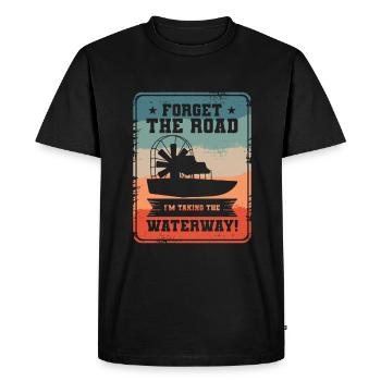 Oubliez la route que je prends L’hydroglisseur - T-shirt Premium bio Homme - noir - Devant - Nico (187cm)