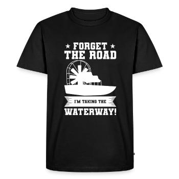 Oubliez la route que je prends L’hydroglisseur - T-shirt Premium bio Homme - noir - Devant - Nico (187cm)