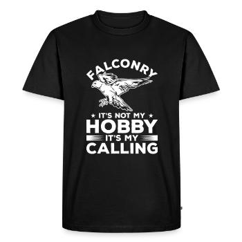 Falconry It's Not My Hobby It's My Calling - Men's Premium Organic T-Shirt - black - Front - Nico (187cm)