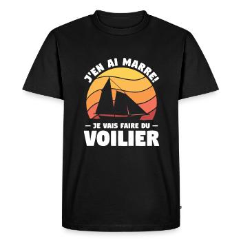 J'en Ai Marre Je Vais Faire Du Voilier Timonier - T-shirt Premium bio Homme - noir - Devant - Nico (187cm)