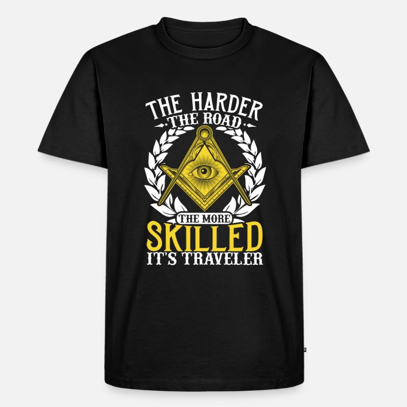 Masonic Freemasonry Fraternal - Männer Premium Bio T-Shirt - Schwarz
