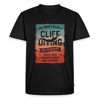Vous savez que vous êtes un passionné de plongée en falaise quand - T-shirt Premium bio Homme - noir - Devant - Nico (187cm)