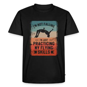 Je ne tombe pas, je pratique juste mon vol - T-shirt Premium bio Homme - noir - Devant - Nico (187cm)