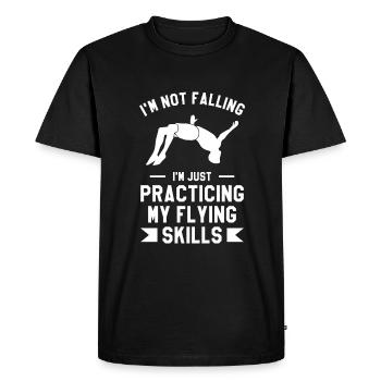 Je ne tombe pas, je pratique juste mon vol - T-shirt Premium bio Homme - noir - Devant - Nico (187cm)