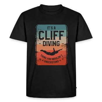 C’est une chose de plongée en falaise que vous ne comprendriez pas - T-shirt Premium bio Homme - noir - Devant - Nico (187cm)