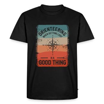 Orienteering When Getting Lost Is A Good Thing - Men's Premium Organic T-Shirt - black - Front - Nico (187cm)