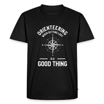 Orienteering When Getting Lost Is A Good Thing - Men's Premium Organic T-Shirt - black - Front - Nico (187cm)