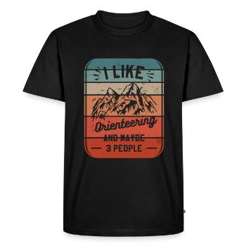 I Like Orienteering And Maybe 3 People Orienteer - Men's Premium Organic T-Shirt - black - Front - Nico (187cm)