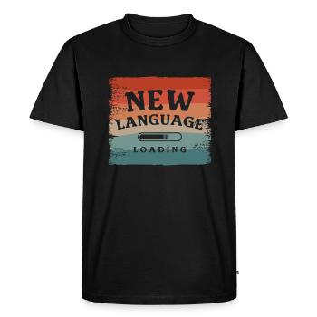 Nouvelle langue Chargement linguistique Bilingue - T-shirt Premium bio Homme - noir - Devant - Nico (187cm)