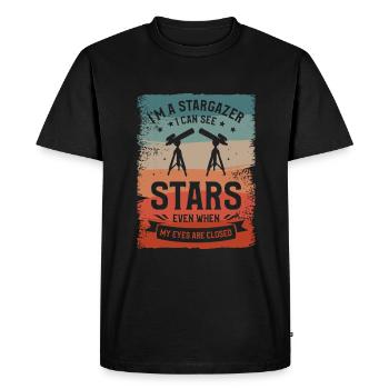 Je suis un astronome Je peux voir les étoiles même quand mes yeux - T-shirt Premium bio Homme - noir - Devant - Nico (187cm)