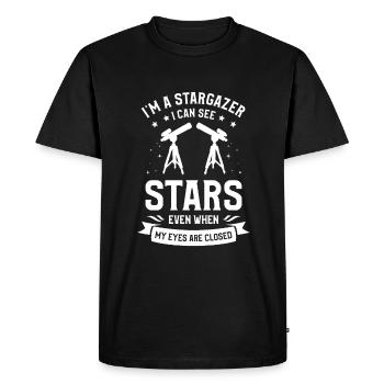 Je suis un astronome Je peux voir les étoiles même quand mes yeux - T-shirt Premium bio Homme - noir - Devant - Nico (187cm)
