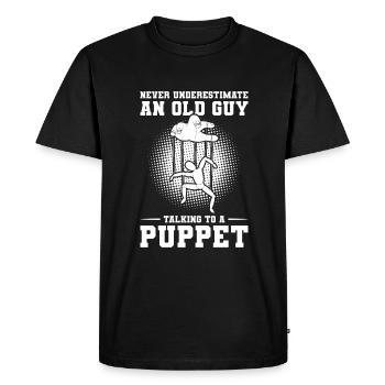 Never Underestimtate An Old Guy Talking To A - Men's Premium Organic T-Shirt - black - Front - Nico (187cm)