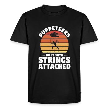 Puppeteers Do It With Strings Attached Puppetry - Men's Premium Organic T-Shirt - black - Front - Nico (187cm)