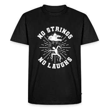 No Strings No Laughs Puppetry Ventriloquist - Men's Premium Organic T-Shirt - black - Front - Nico (187cm)
