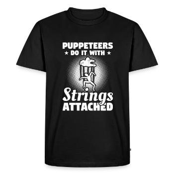 Puppeteers Do It With Strings Attached Puppetry - Men's Premium Organic T-Shirt - black - Front - Nico (187cm)