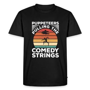 Marionnettistes tirant les ficelles de la comédie Marionnettes - T-shirt Premium bio Homme - noir - Devant - Nico (187cm)