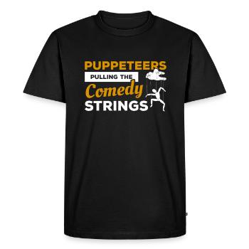 Marionnettistes tirant les ficelles de la comédie Marionnettes - T-shirt Premium bio Homme - noir - Devant - Nico (187cm)