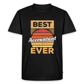 Rétro Meilleur comptable Jamais comptable CPA - T-shirt Premium bio Homme - noir - Devant - Nico (187cm)