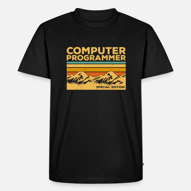 Retro Computerprogrammierer Sonderedition - Männer Premium Bio T-Shirt - Schwarz