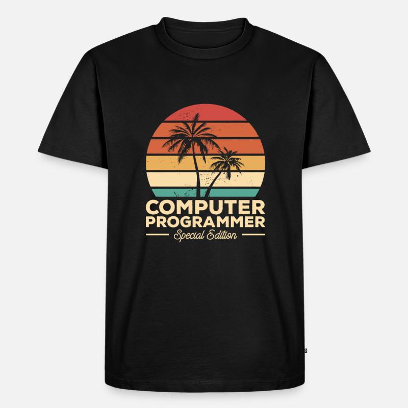 Retro Computerprogrammierer Sonderedition - Männer Premium Bio T-Shirt - Schwarz