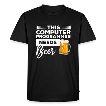 This Computer Programmer Needs Beer Programming - Men's Premium Organic T-Shirt - black - Front - Nico (187cm)