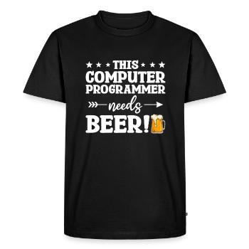 This Computer Programmer Needs Beer Programming - Men's Premium Organic T-Shirt - black - Front - Nico (187cm)