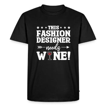 Ce créateur de mode a besoin de conception de vin - T-shirt Premium bio Homme - noir - Devant - Nico (187cm)