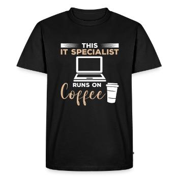 This IT Specialist Runs On Coffee Programmer - Men's Premium Organic T-Shirt - black - Front - Nico (187cm)