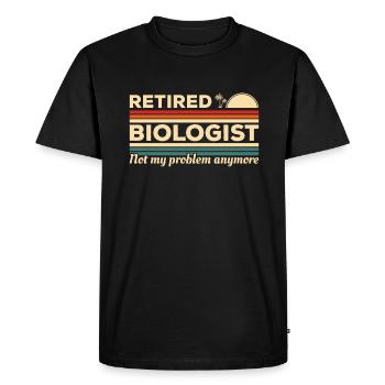 Biologiste à la retraite vintage n’est plus mon problème - T-shirt Premium bio Homme - noir - Devant - Nico (187cm)