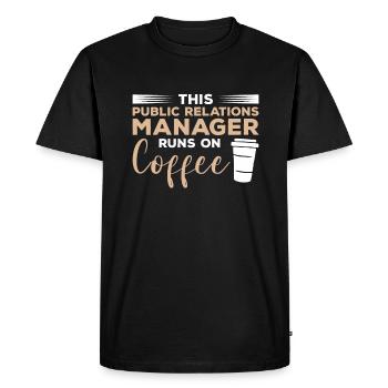 Ce responsable des relations publiques fonctionne sur le café - T-shirt Premium bio Homme - noir - Devant - Nico (187cm)