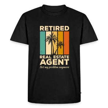 Vintage agent immobilier retraité pas mon problème - T-shirt Premium bio Homme - noir - Devant - Nico (187cm)