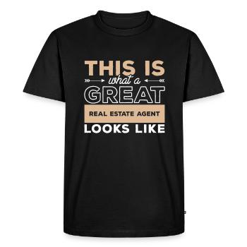 This Is What A Great Real Estate Agent Looks Like - Men's Premium Organic T-Shirt - black - Front - Nico (187cm)
