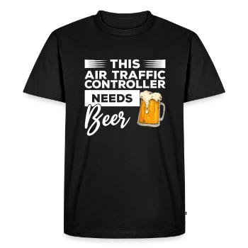 This Air Traffic Controller Needs Beer - Men's Premium Organic T-Shirt - black - Front - Nico (187cm)