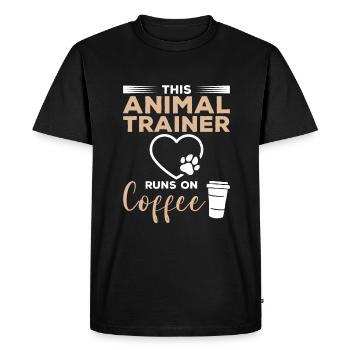 This Animal Trainer Runs On Coffee - Men's Premium Organic T-Shirt - black - Front - Nico (187cm)