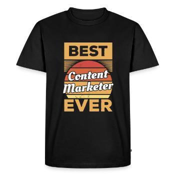 Vintage meilleur spécialiste du marketing de contenu de tous les temps - T-shirt Premium bio Homme - noir - Devant - Nico (187cm)