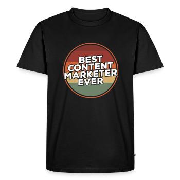 Vintage meilleur spécialiste du marketing de contenu de tous les temps - T-shirt Premium bio Homme - noir - Devant - Nico (187cm)