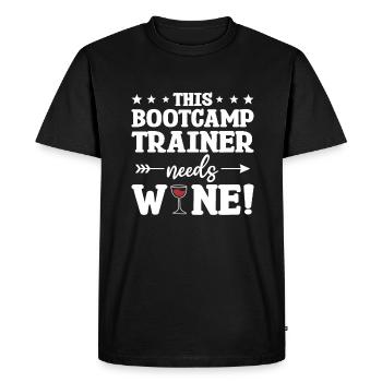 This Bootcamp Trainer Needs Wine Training - Men's Premium Organic T-Shirt - black - Front - Nico (187cm)