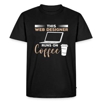 This Web Designer Runs On Coffee Programming - Men's Premium Organic T-Shirt - black - Front - Nico (187cm)