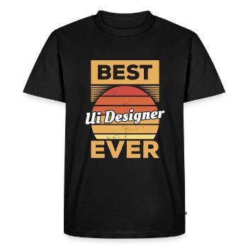 Vintage Best UI Designer Jamais Interface utilisateur - T-shirt Premium bio Homme - noir - Devant - Nico (187cm)