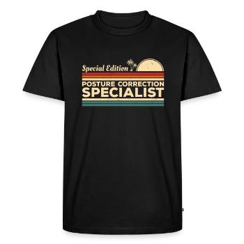 Vintage Special Edition Posture Correction - Men's Premium Organic T-Shirt - black - Front - Nico (187cm)