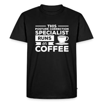 Ce spécialiste de la correction de la posture fonctionne au café - T-shirt Premium bio Homme - noir - Devant - Nico (187cm)